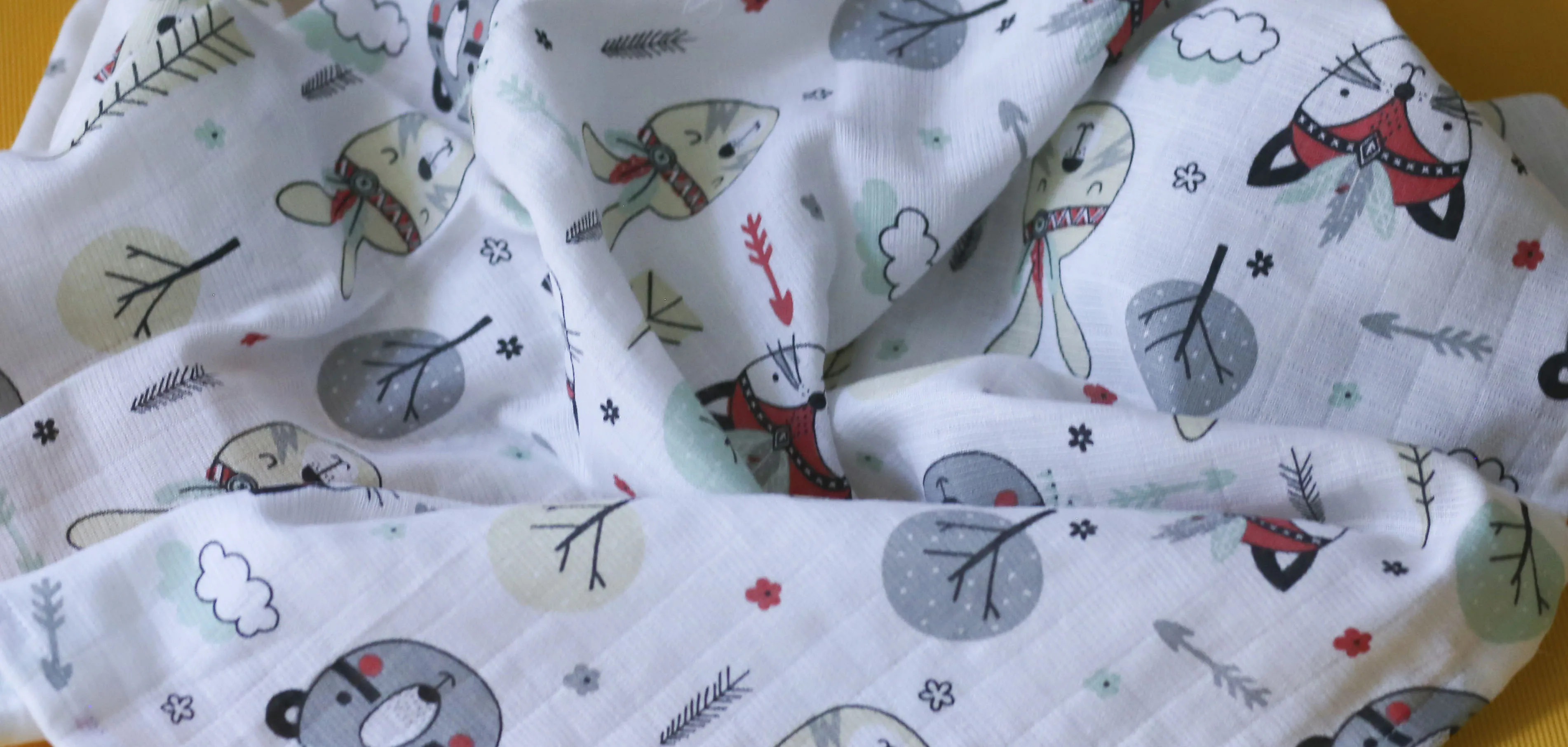 Organic cotton soft muslin baby fabric wholesale high quality