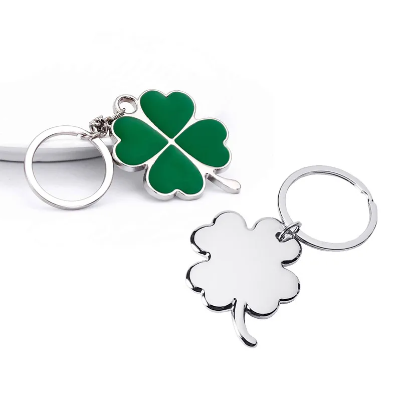 custom designer metal key chain clover leaf horseshoe good lucky charm keychain