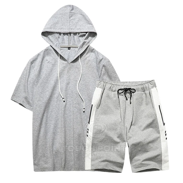 Couple clothes streetwear sweat suit set blank 100% cotton tracksuit gym logo fleece hoodie men