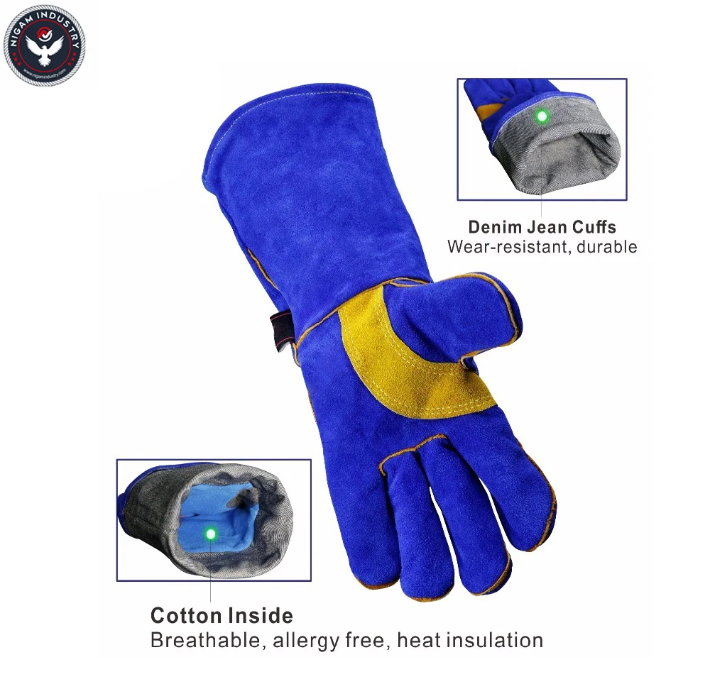 Leather Welding Gloves Heat Fire Resistant, for Gardening Tig Weld Beekeeping Working Tig Gloves.