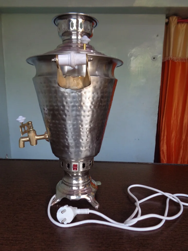 Brass Electric Samovar In silver colour