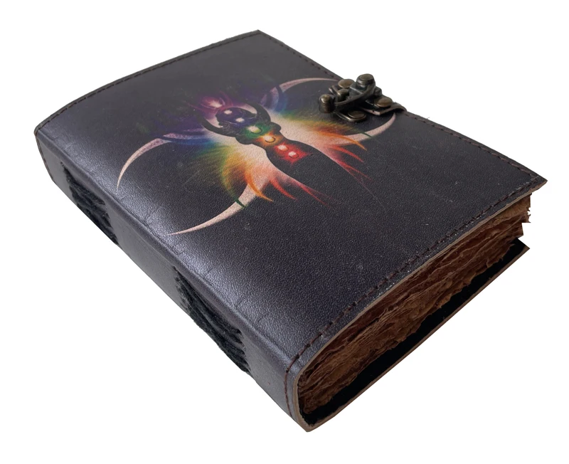 Wholesaler Genuine Leather Vintage Journal Witch Decor Book Of Shadows Triple Moon Goddess Witchcraft Journal Note Book Or Diary