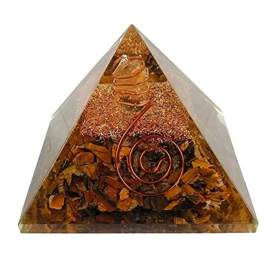 Spiritual Healing Crystals Natural  Tiger Eye Orgone Energy Stone  pyramids For Work Office Home Furnishings Gifts Ether Jewelry