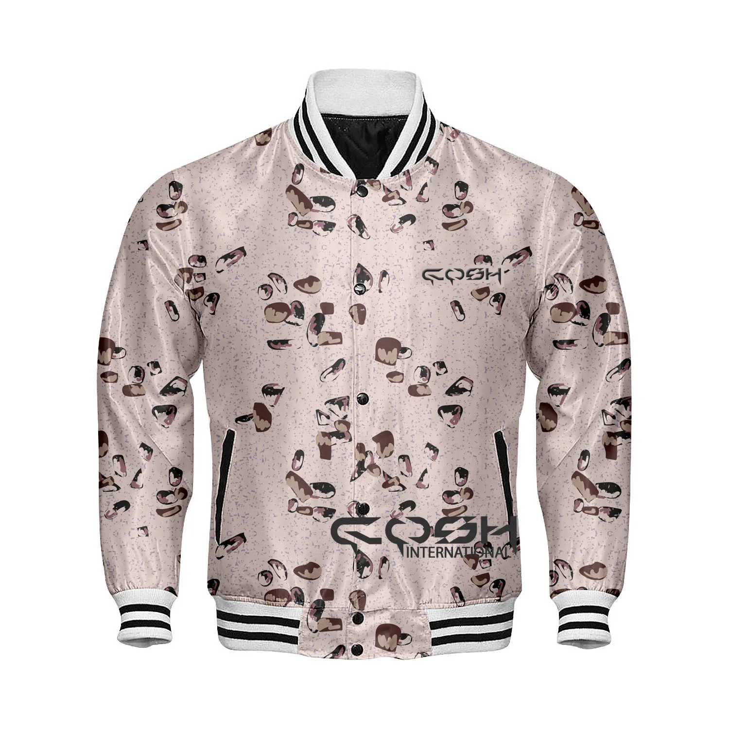 Best Selling Digital Printed Satin Sports And Team Wear Baseball jacket Long Sleeve Windproof Bomber Jacket Vendor From Pakistan