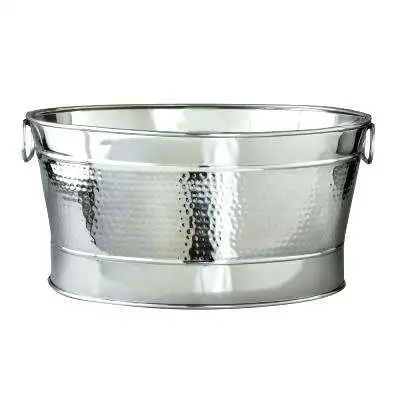 Hammered Stainless Steel Beverage Tub