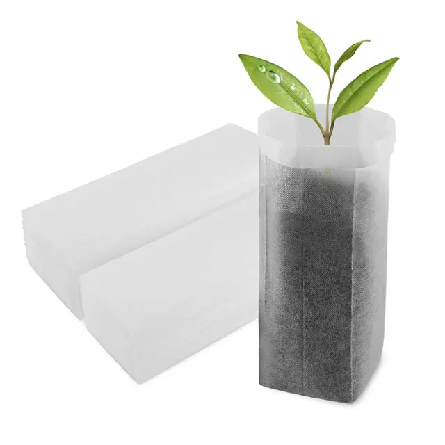 
 Factory Wholesale Non-woven Permeable Washable Indoor Outdoor Fabric Pots Nursery Bags Biodegradable White Grow Bags for Plants  