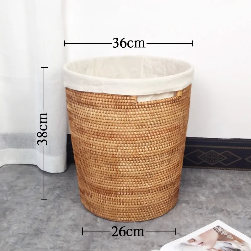 Vietnam Big/Medium/Small Storage Bucket Sustainable All-Season STANDING Rattan Dustbin