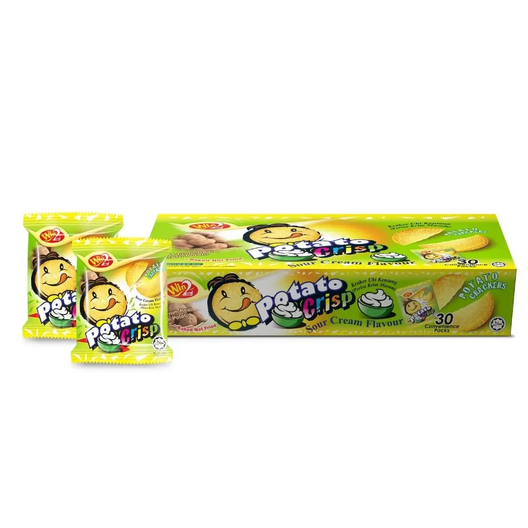 Win2 Tasty Biscuits Potato Crisp Cracker Sour Cream Flavour 600g