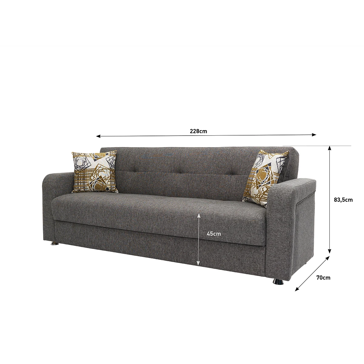 OEM Cheap Convertible small single seat sofa with storage for Living room with click Clarke mechanism Made in Turkey