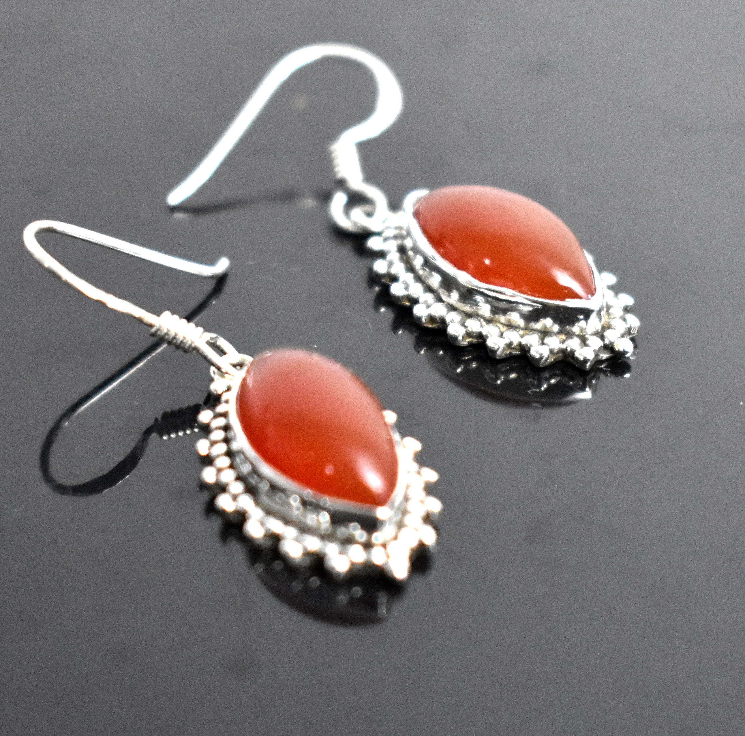 Trendy and Fashionable 925 Sterling silver EARRING WITH RED ONYX gemstone