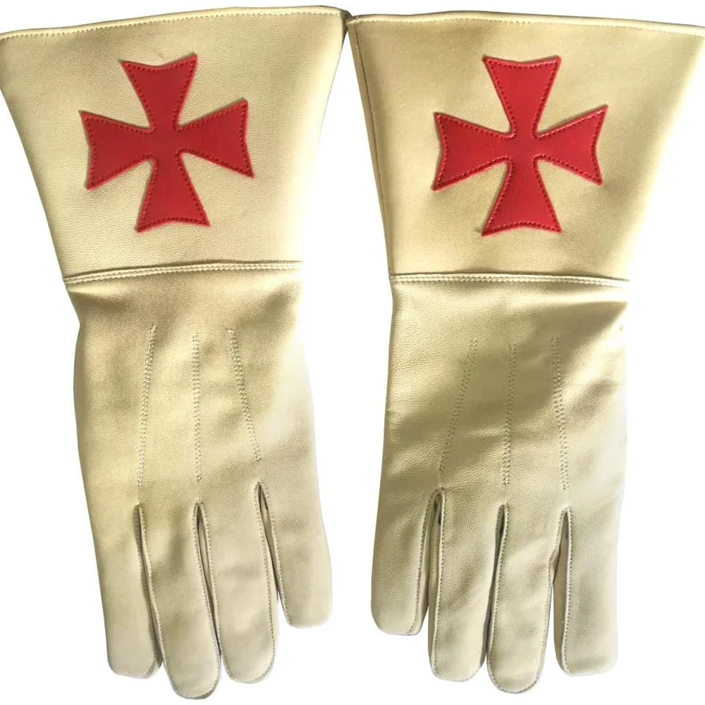 Full Fingered Men Masonic Gloves Hand Embroidered Long Masonic Gloves For Sale