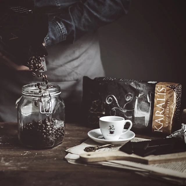 Quality whole Beans Espresso Coffee Blend - Caffe Karalis ORO 1Kg Bag