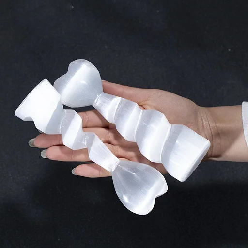 Selenite Gypsum Heart Tower for healing | Selenite Point Gypsum Tower FOR Wicca Decoration | Selenite Unicorn Horn Selenite