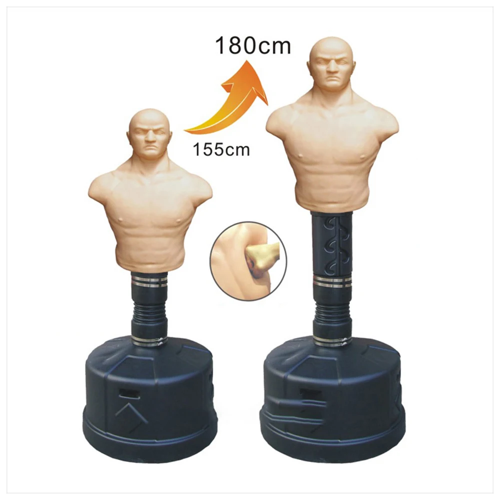 Black Professional Silicone Boxing Man Dummy Bob MMA Dummy High Quality PU Leather Punching Bag