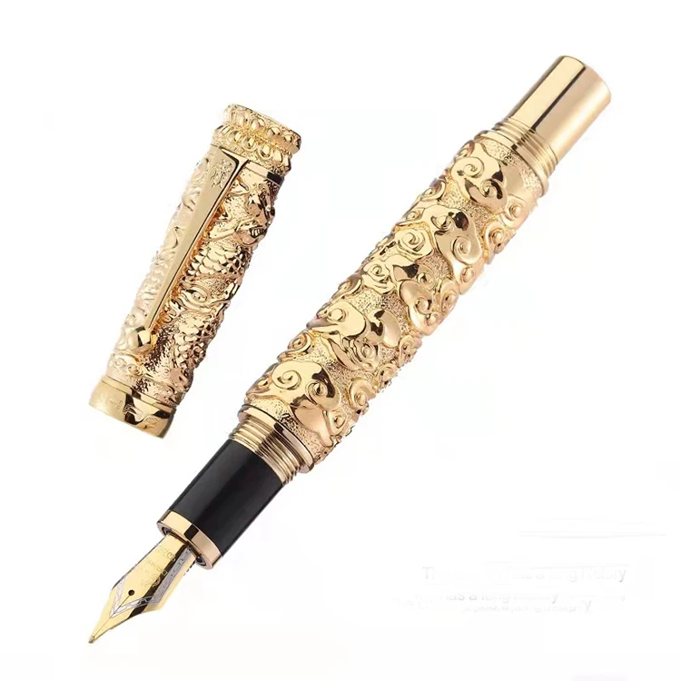 80 Jinhao exquisite 0.5mm 18KGP electroplating gold silver fountain pen executive stationery office gift