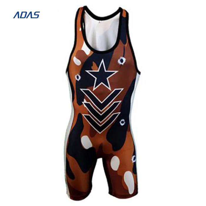 Black Fashion Sublimated Custom Designed Wrestling Suit