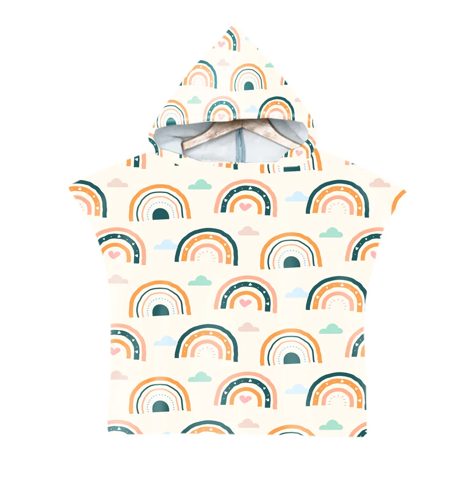 Пончо с капюшоном на заказ Пляжное банное полотенце быстросохнущее детское из микрофибры