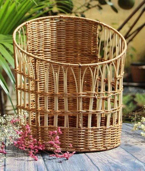 Handmade Natural Wicker Rattan Wine Picnic Basket Home Storage & Organization Storage Boxes