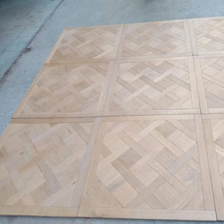 
Unfinished Versailles Design Natural Color Oak Solid Parquet Tiles Flooring 