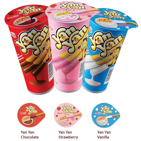 Хрустящая бисквитная палочка Yan со сливочным соусом 3 Flavors-50gm/25 г сладкого нежного вкуса шоколадно-кремового