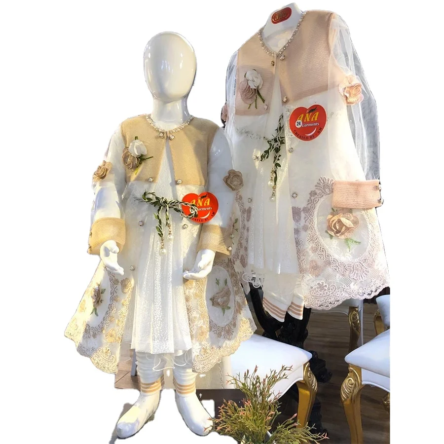 kids dress gown coat with white frock