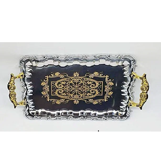 
Serving Tray With Brass Handle Serving Tray Hotel Bedside Restaurant Luxury Brass Metal Brass Decorative Serving Tray 