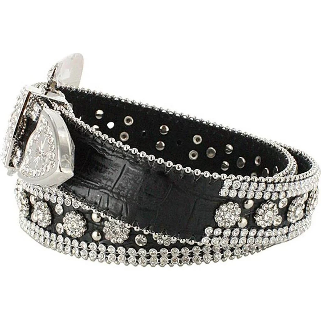 Western Brown Crocodile  Bling Bling  Flowers Belt