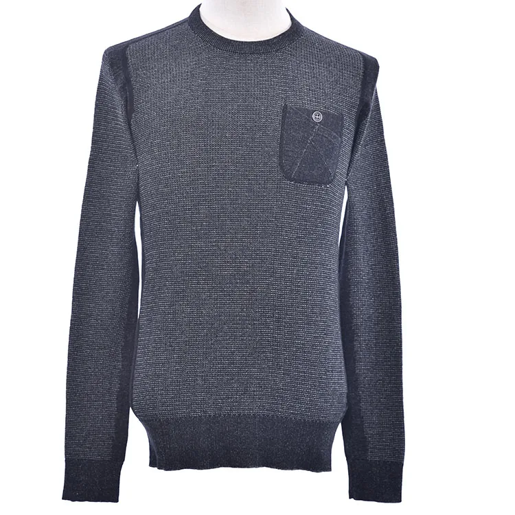 
Winter new design high quality thick causal mens pullover knitted sweater with pocket 