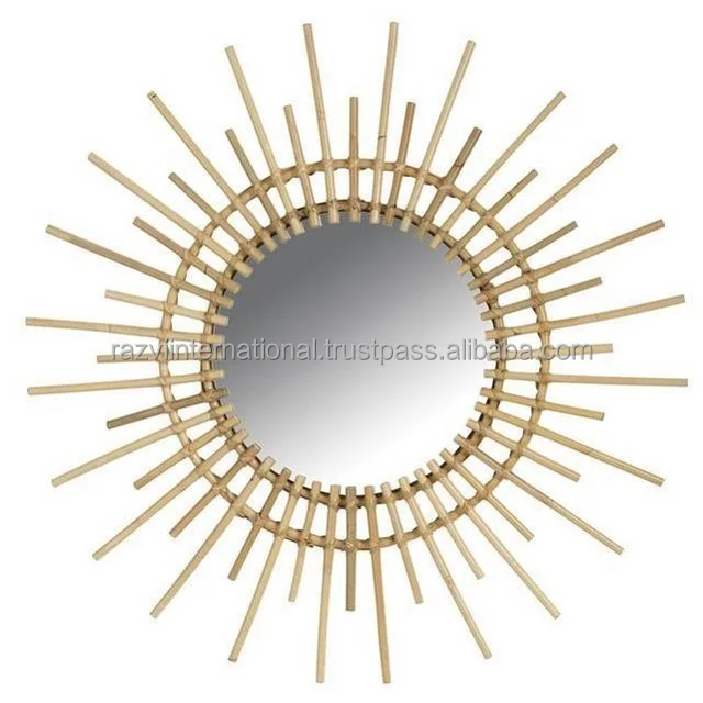 Gold living room luxury metal wall mirror for home decor