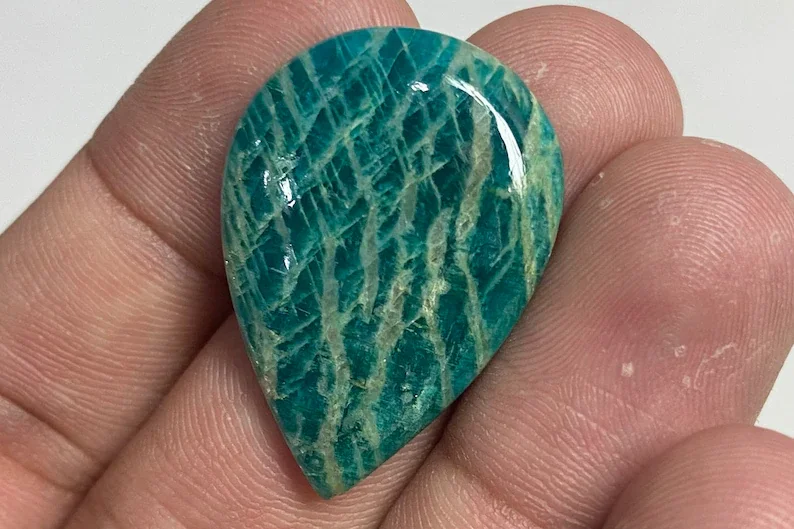 Natural Amazonite Pear Shape Genuine Loose Cabochon Gemstone for Jewelry Making All Size Available Wholesale Supplier Birthstone