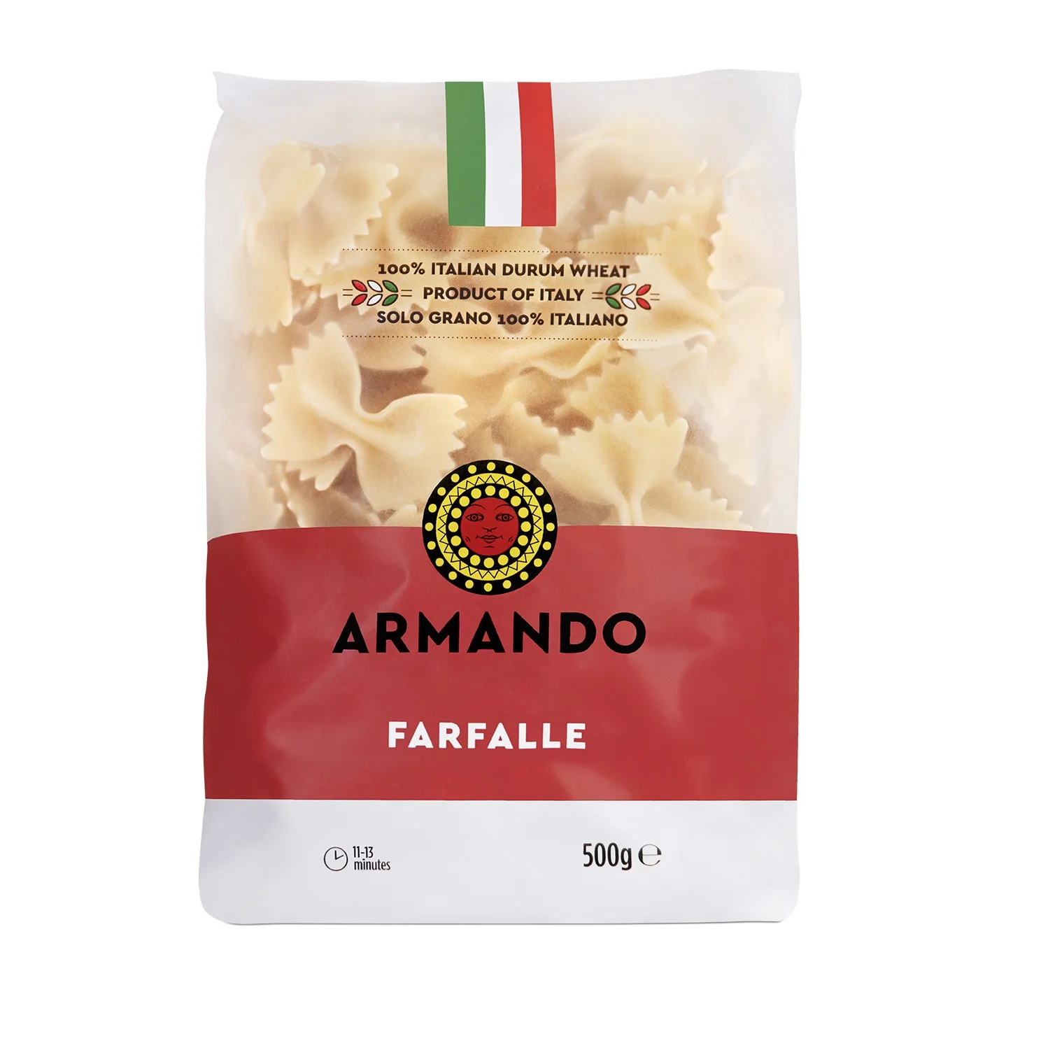 Top Quality 100% Italian Dry pasta 500g Farfalle in bag Durum Wheat semolina Pasta for Cooking