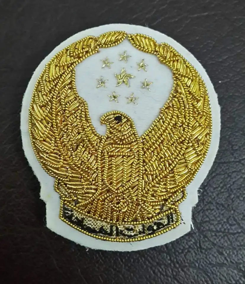 
Kuwait Security Gold Embroidered Bullion wire blazer badge 