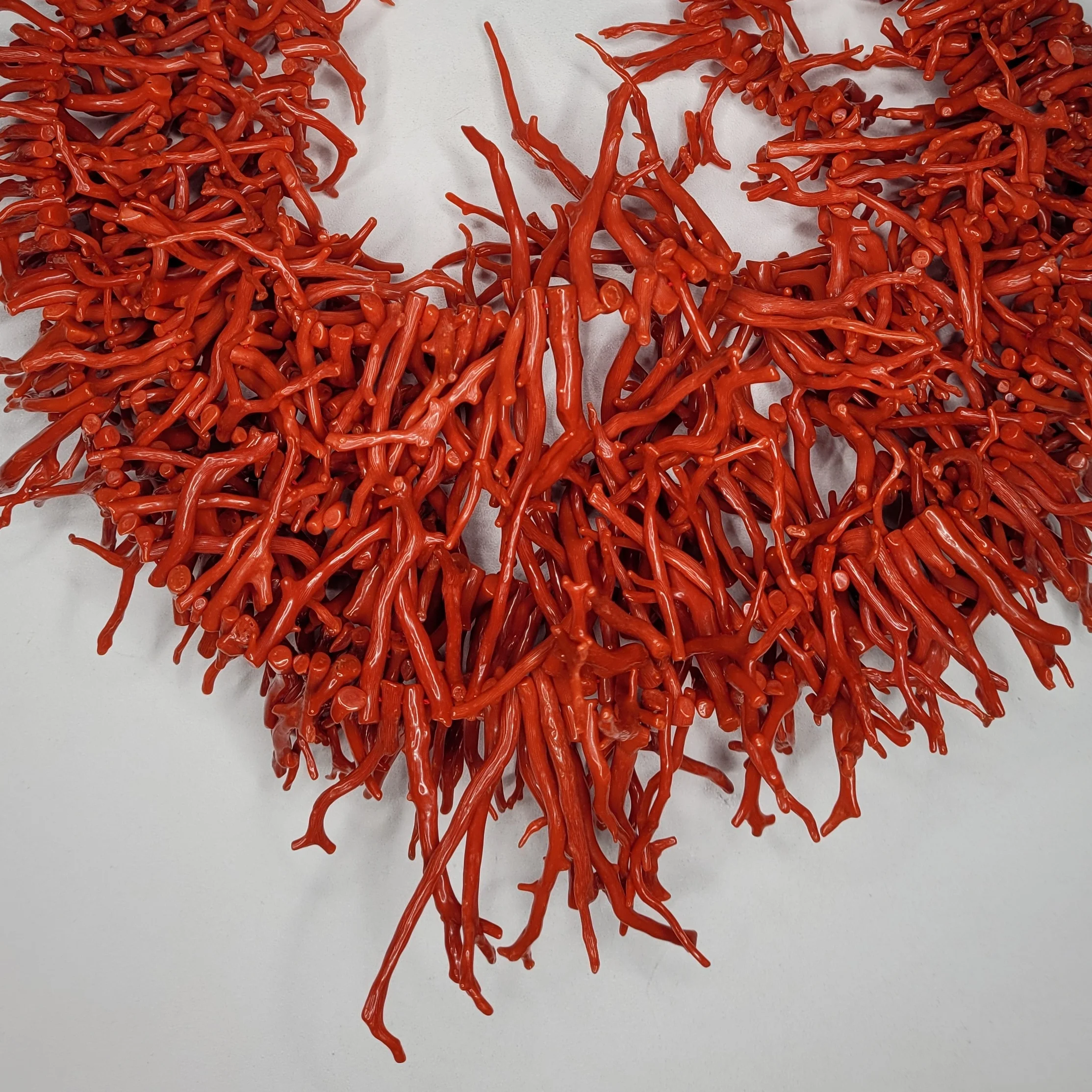 
 Ожерелье из красных коралловых веток, изготовление ювелирных изделий, ожерелье круглой формы класса 18 дюймов-45 см  