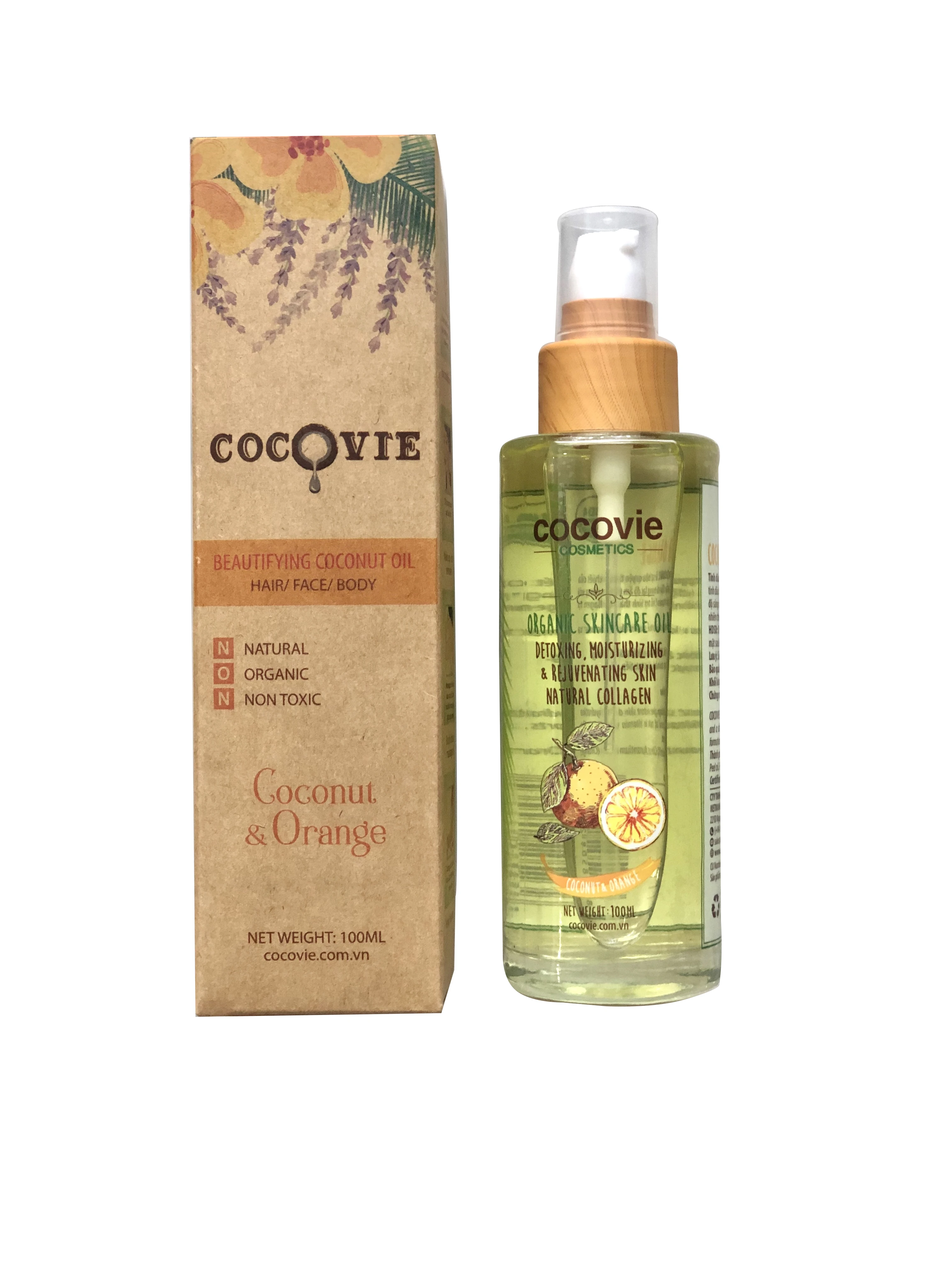  Beautifying coconut oil: hair/ face/ body (Cocovie & Orange) 100%