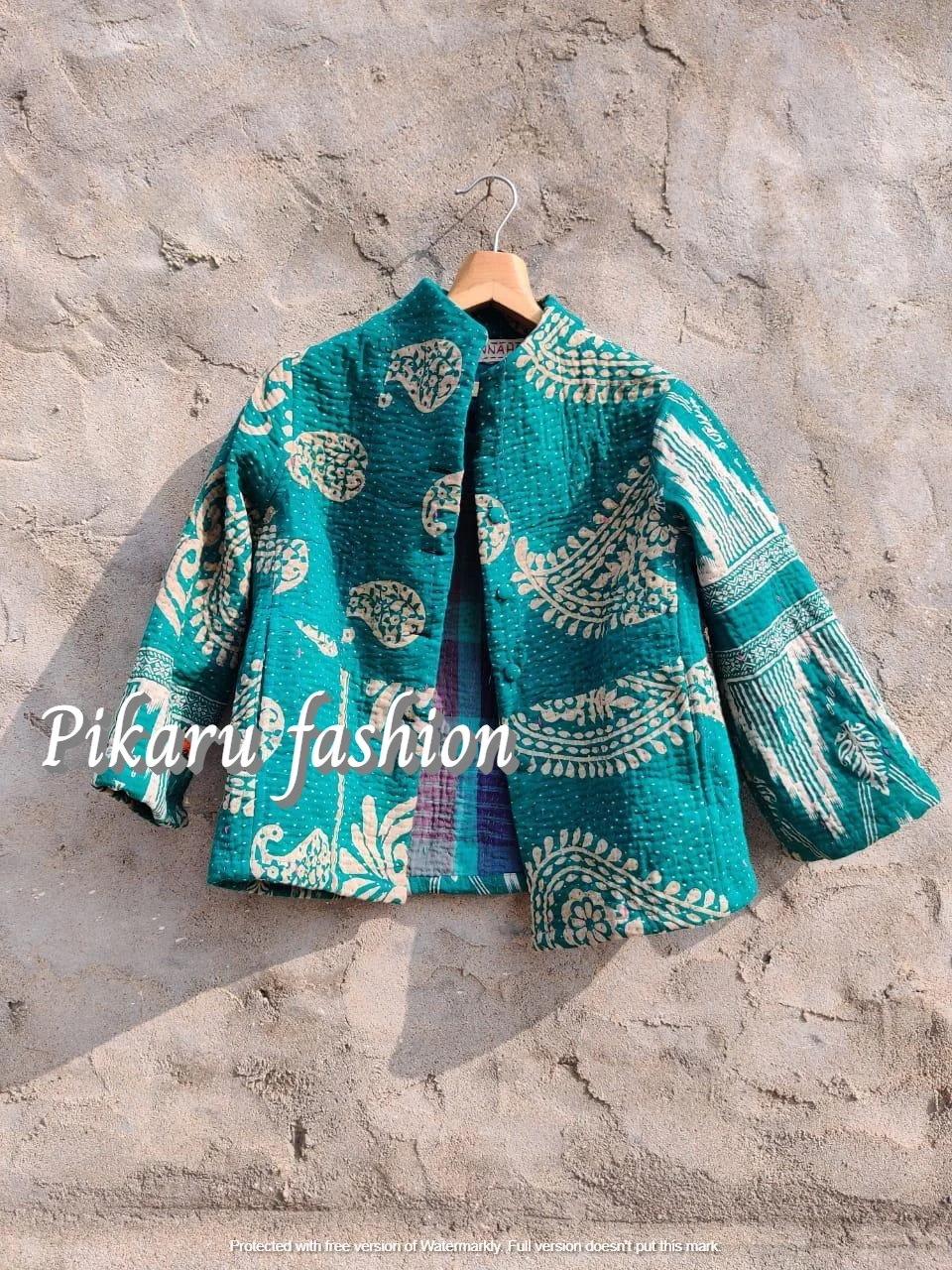 New Indian Jacket For Unisex Embroidered Short Kantha Jackets Three Quarter Winter Dress