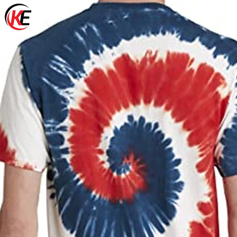 Multi Colors Tie Dye Printed Short Sleeve T Shirts Men Hip Hop Street Wear Fashionable T Shirts By KUMI ENTERPRISES