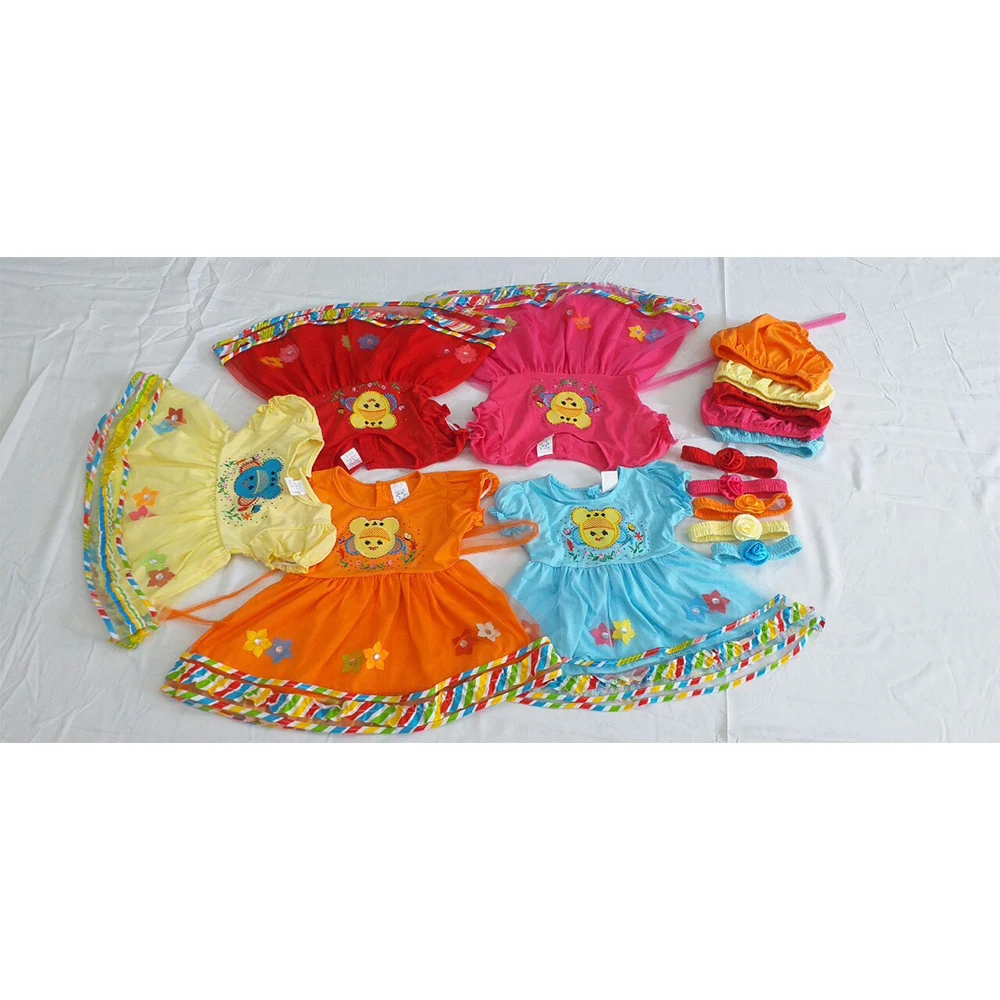 Summer Boutique Clothing Floral Print Baby Girl Cotton Customized Dresses for Girls