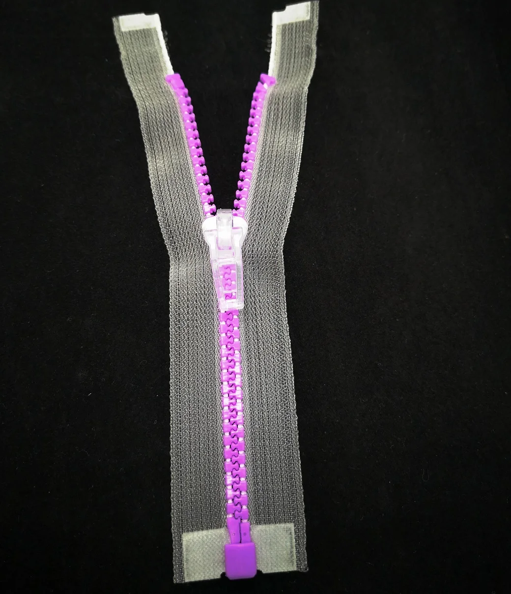 Wholesale Nylon Neon Teeth Transparent Net Tape Zipper