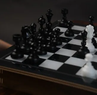 
Wooden magnetic felted chess game set, , wooden chess set board game interior storage chess pieces 