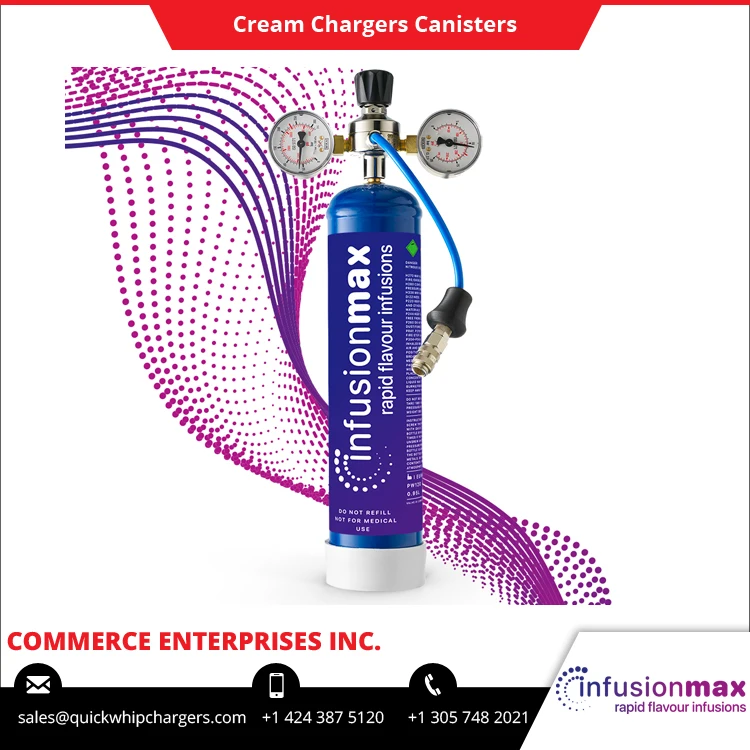  US Origin Wholesaler of InfusionMax N2O Filled Cream Charger Canister with Pressure