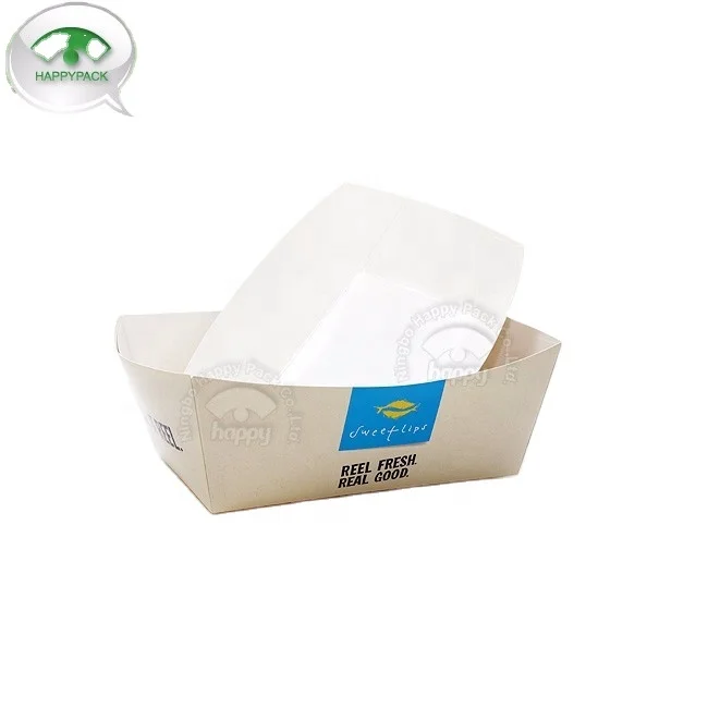Wholesale Custom Colour Logo  DisposableHigh Quality Kraft Paper Food Tray