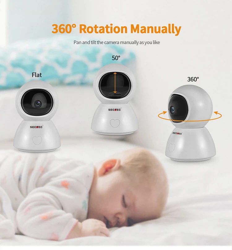 Sectec Amazon New Baby Monitor Camera Wireless 1080P Full HD Smart Security CCTV Wifi Night Vision Kid Camera