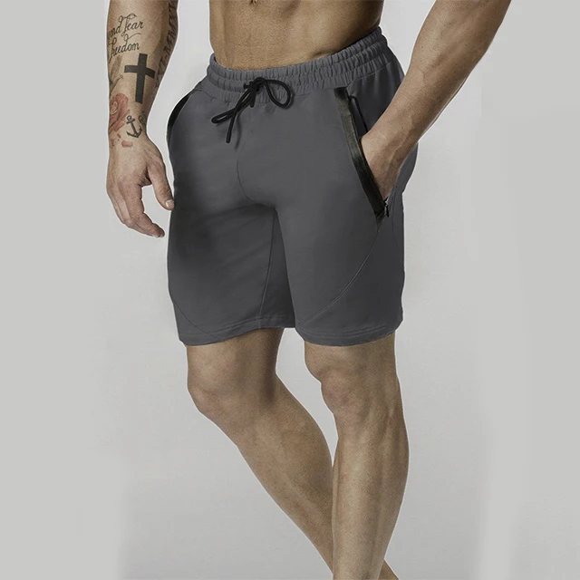 Customized Wholesale Spandex Workout Men Fitness Shorts With Pocket