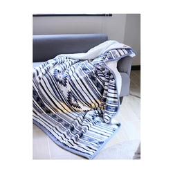 Wholesale Big Size 220*240 cm Korean Raschel Mink Blankets 1 ply 2 ply Double Bed Blanket Classical Custom Printing blankets