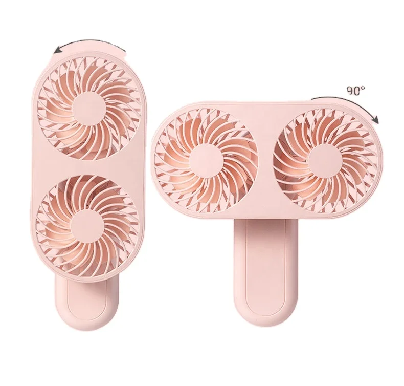 Best cooler Summer Mini Handheld Rechargeable Cool Air Fan Portable Pocket Fan Double Heads Mini Fan