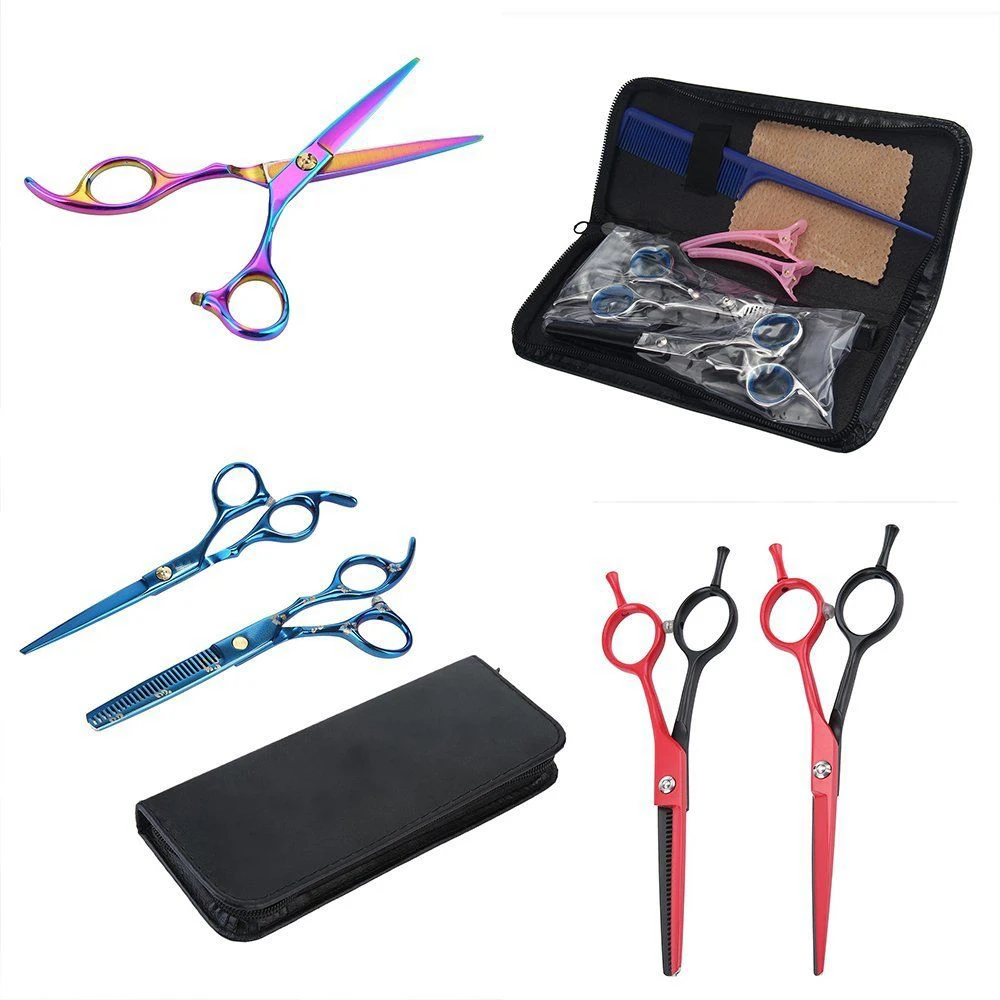 
Pakistan Made Best Selling Multi Color Barber kits In Multi Color With Comb & Thinner Cutting Shears 