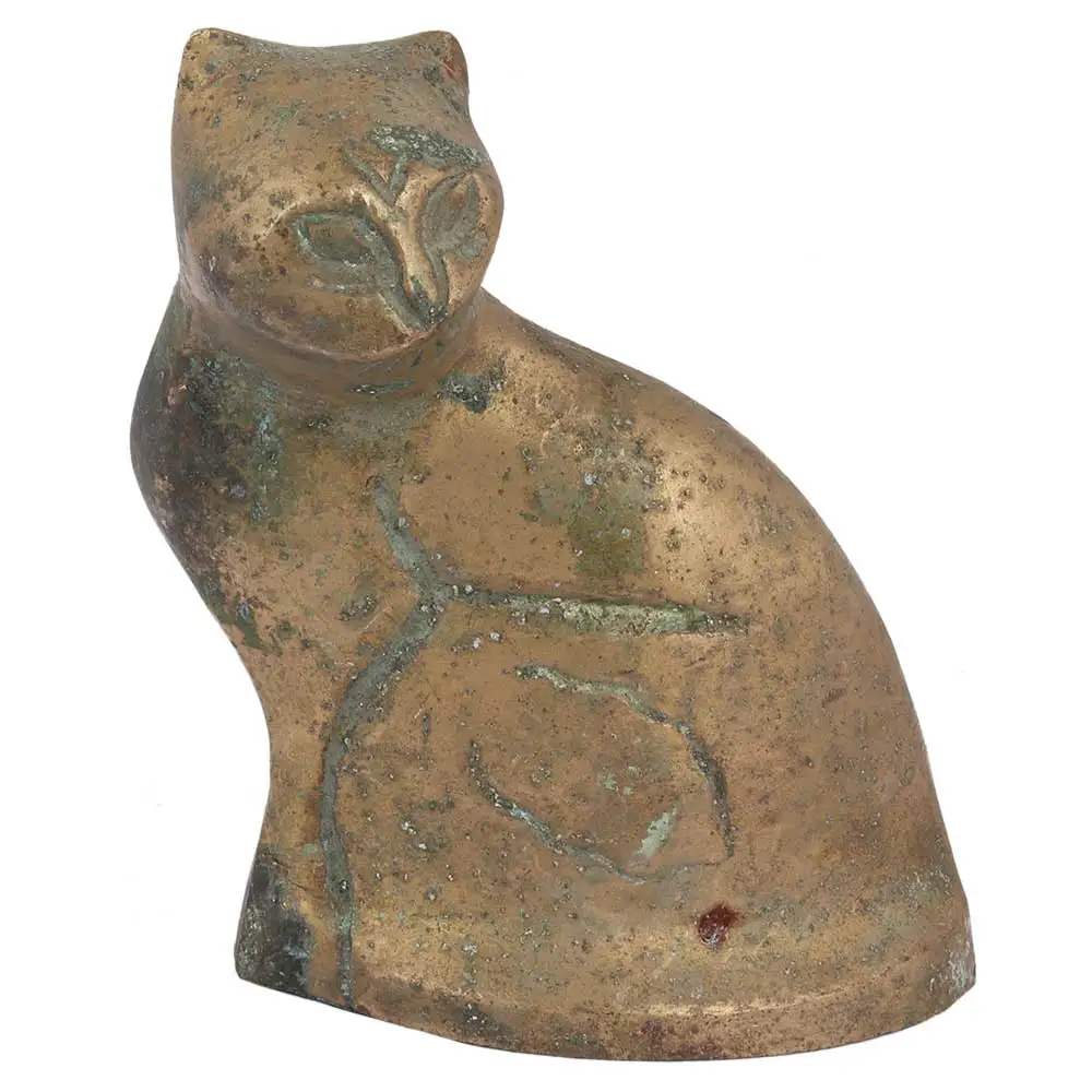 Handmade Antique Brass Sitting Cat Home Decoration Sculptures Figurine Statue Statement Pieces Decor Gift Items
