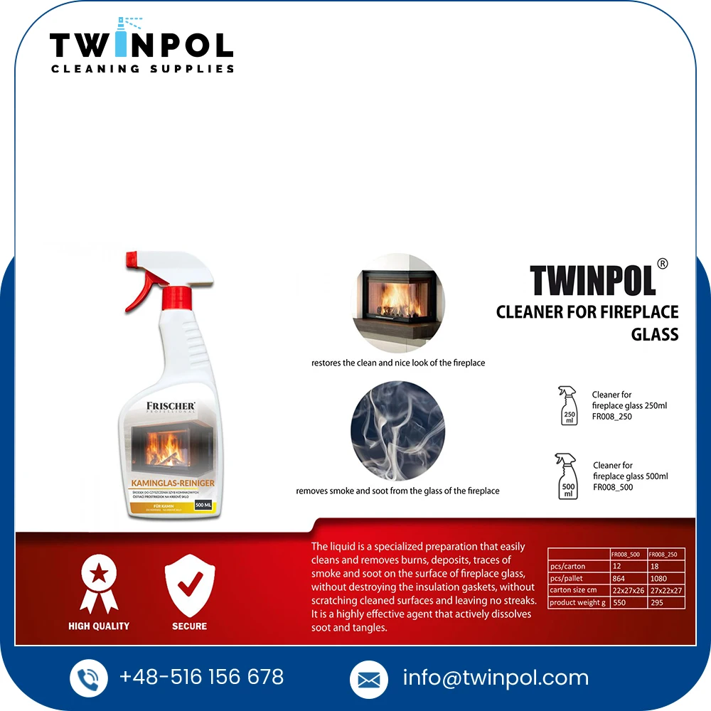Easily Smoke Grease Cleanable High Concentrated Formula For Fireplace Glass Cleaner By Frischer With OEM/ODM Service