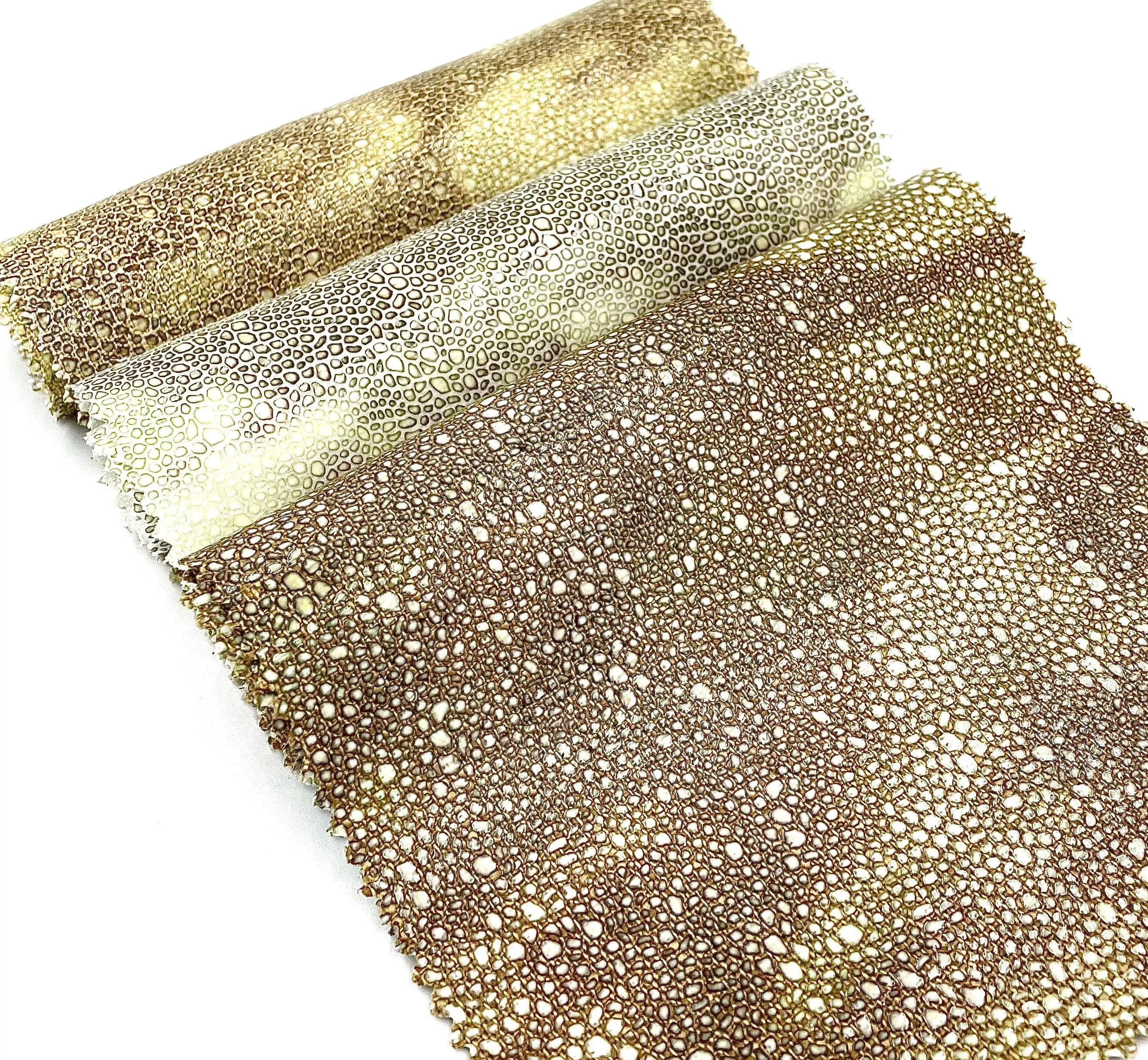 EPO High Quality Flax Linen Fabric with Laser Transferred Pearl Fish Design for Upholstery