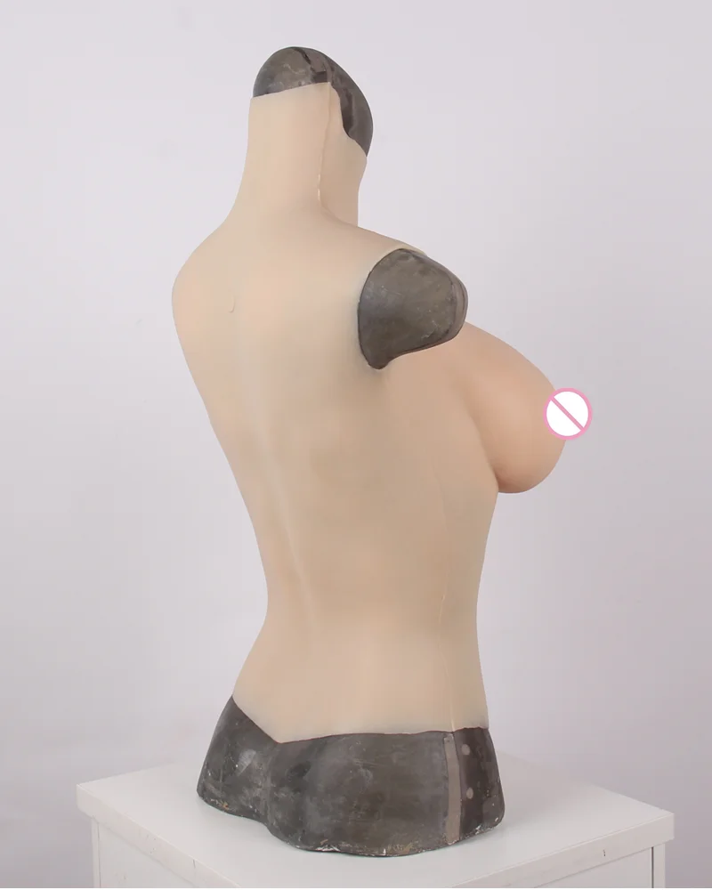 Хэллоуин чашка G половина тела Высокий воротник пригодный для носки Реалистичный искусственный твердый силиконовый боди для груди для шлема